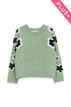 wholesale clothing plus floral accent sweater davi & dani