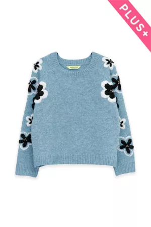 wholesale clothing plus floral accent sweater davi & dani