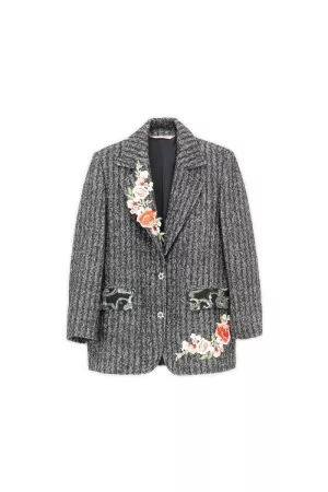 wholesale clothing harringbone embroidered embroidered patch jakcet davi & dani