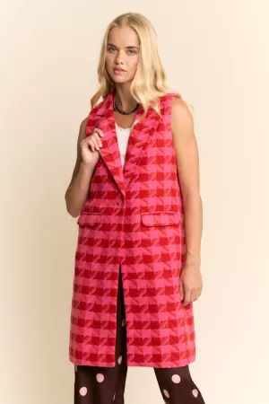 wholesale clothing plaid longline blazer vest davi & dani