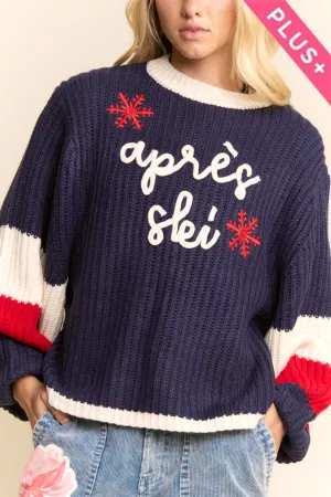 wholesale clothing plus apres ski thread embellished sweater top davi & dani