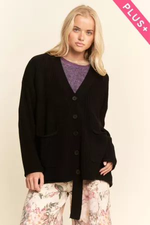 wholesale clothing plus long oversized cardigan ribbed texture davi & dani