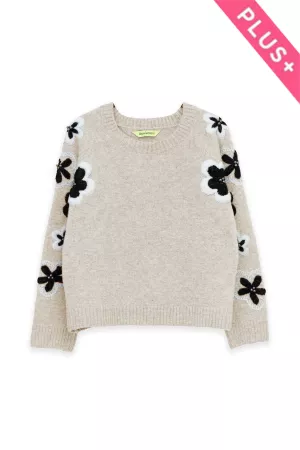 wholesale clothing plus floral accent sweater davi & dani