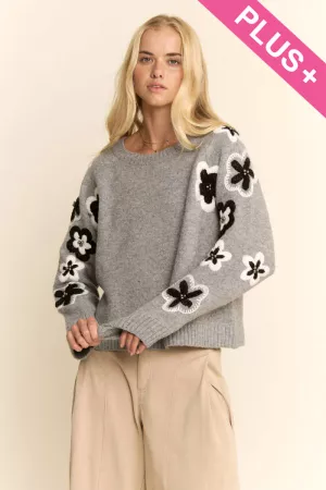 wholesale clothing plus floral accent sweater davi & dani