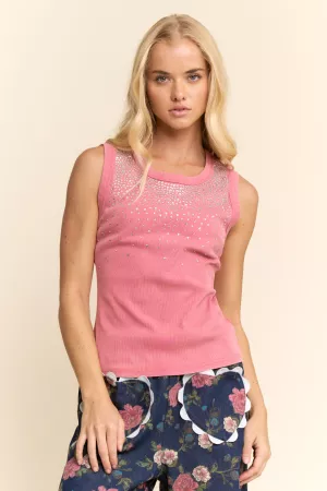wholesale clothing sleeveless ribbed tank top embellishment davi & dani