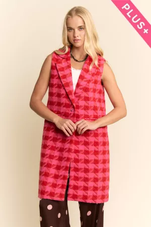 wholesale clothing plus plaid longline blazer vest davi & dani
