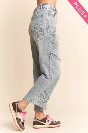 wholesale clothing plus denim straight fit slightly stretch pants davi & dani