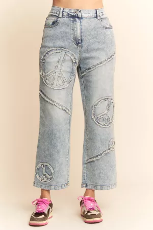 wholesale clothing denim straight fit with slightly stretch pants davi & dani