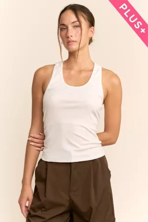 wholesale clothing plus sleeveless ribbed tank top davi & dani