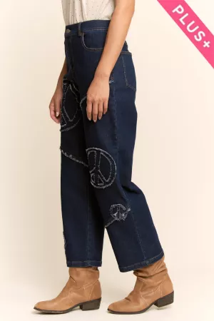 wholesale clothing plus denim straight fit slightly stretch pants davi & dani