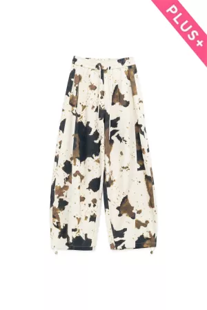 wholesale clothing plus tie-dye wide-leg drawstring-hem pants davi & dani