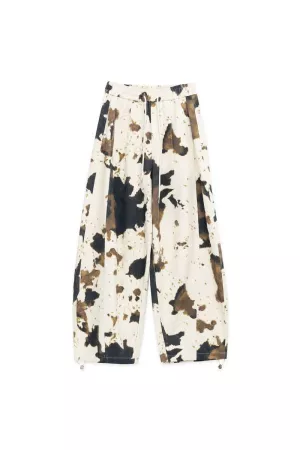 wholesale clothing tie-dye wide-leg drawstring-hem pants davi & dani