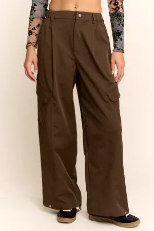 wholesale clothing relaxed cargo pocket wide leg pants davi & dani