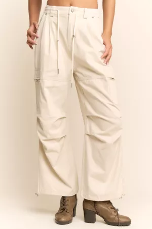 wholesale clothing relaxed utility cargo pants with drawstring davi & dani