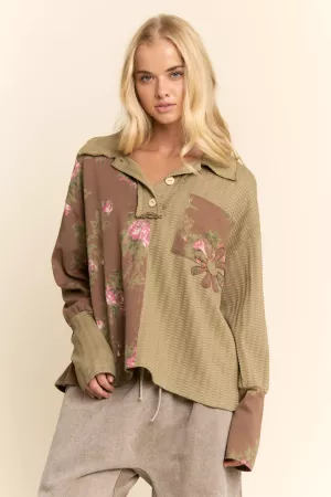 wholesale clothing flower jersey texture sweater knt shirt top davi & dani