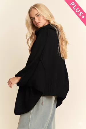 wholesale clothing plus open front jacket long voluminous sleeves davi & dani