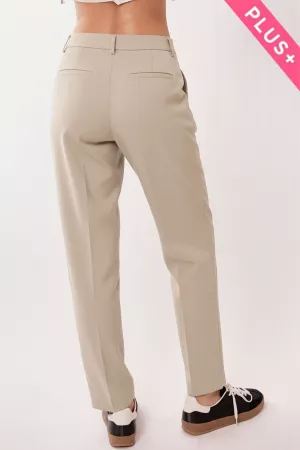 wholesale clothing plus woman straight fit high waist wide leg pocket trousers davi & dani