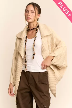 wholesale clothing plus open front jacket long voluminous sleeves davi & dani