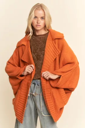 wholesale clothing open front knit jacket long voluminous sleeves davi & dani