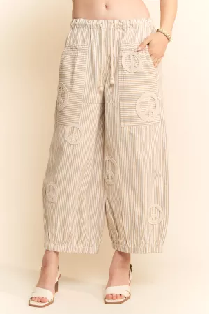 wholesale clothing peace sign pinstripe palazzo pants davi & dani