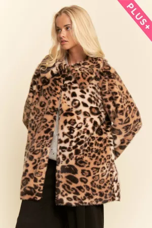 wholesale clothing plus faux fur jacket leopard print rather davi & dani