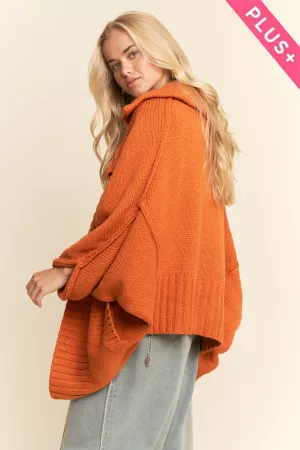 wholesale clothing plus open front jacket long voluminous sleeves davi & dani