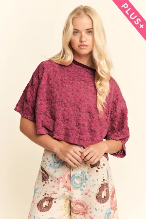 wholesale clothing plus boxy floral lace knit top davi & dani