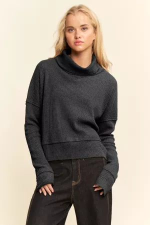 wholesale clothing turtle neck side slit sweatshirts davi & dani