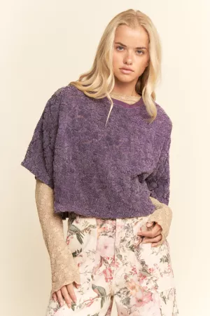 wholesale clothing boxy floral lace knit top davi & dani