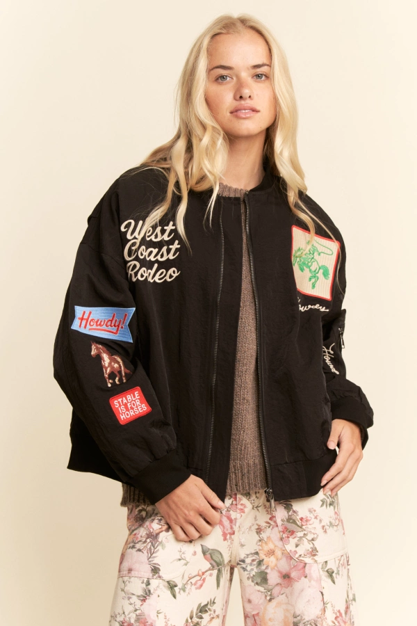 wholesale clothing west coast rodeo embroidered bomber jacket davi & dani
