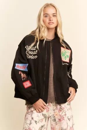 wholesale clothing west coast rodeo embroidered bomber jacket davi & dani