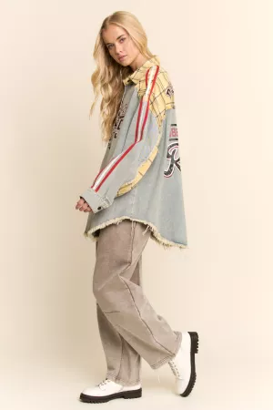 wholesale clothing bold street style inspired patchwork shirt davi & dani