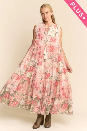 wholesale clothing sleeveless floral maxi dress with lace trim davi & dani