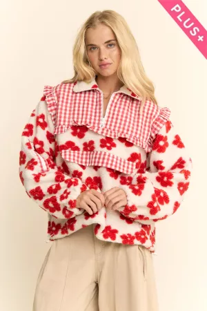 wholesale clothing plus floral teddy bear padded quilting jacket top davi & dani