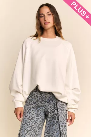 wholesale clothing solid round neck long puff sleeve loose fit top davi & dani