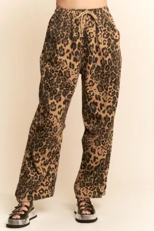 wholesale clothing leopard mesh cargo joggers davi & dani