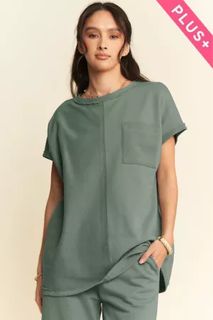 wholesale clothing plus terry mixed top elastic long pants set davi & dani