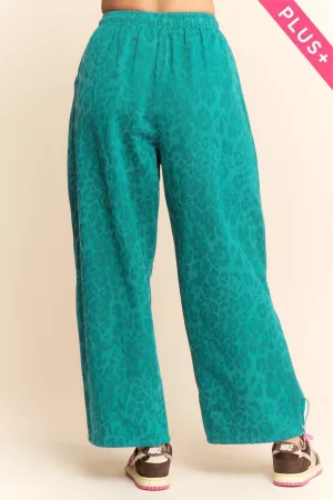 wholesale clothing plus leopard mesh cargo joggers davi & dani