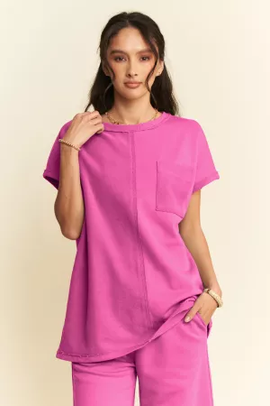 wholesale clothing terry mixed top elastic waistband long pants set davi & dani