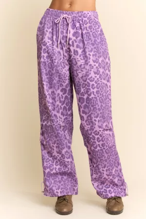 wholesale clothing leopard mesh cargo joggers davi & dani