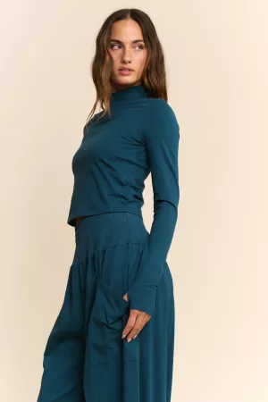 wholesale clothing textured mock neck relaxed lounge set davi & dani