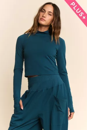 wholesale clothing plus textured mock neck relaxed lounge set davi & dani