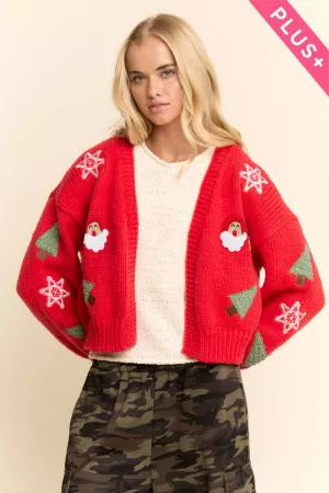 wholesale clothing plus christmas themed knitted cardigan davi & dani