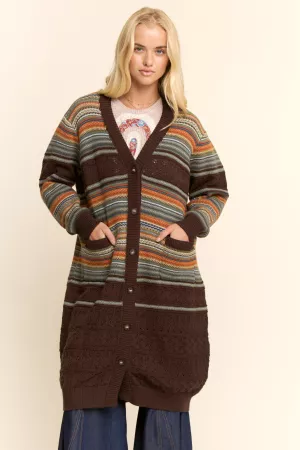 wholesale clothing featuring horizontal stripes textured cardigan davi & dani