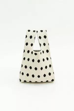 wholesale clothing polka dot knit mini tote bag davi & dani