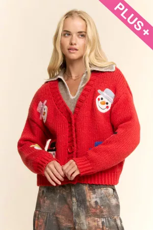 wholesale clothing plus snowman holiday cardigan davi & dani