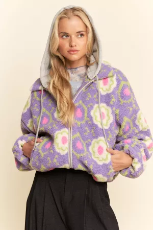 wholesale clothing zip up jacket with featuring drawstring hood davi & dani