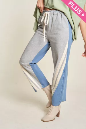 wholesale clothing two-tone denim jogger pants davi & dani