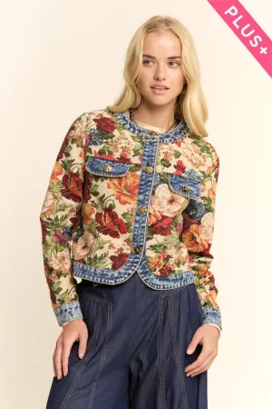 wholesale clothing plus denim sleeve jacket stud pocket front davi & dani