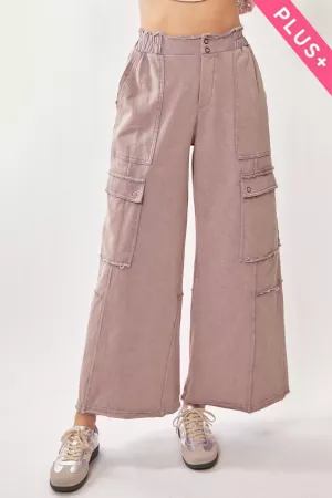 wholesale clothing plus mineral flap pocketed  knit cargo pants davi & dani